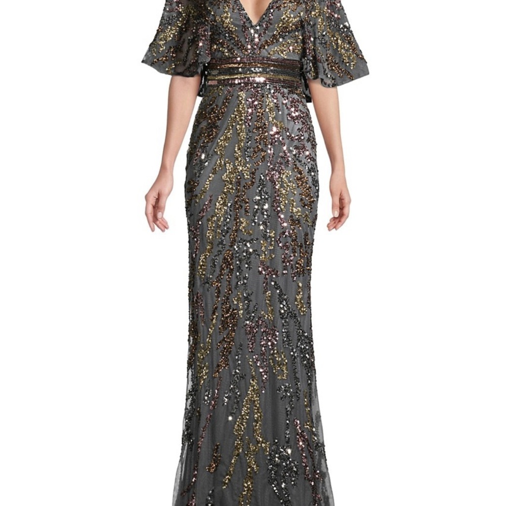 Mac Duggal A-line Caplet Gown